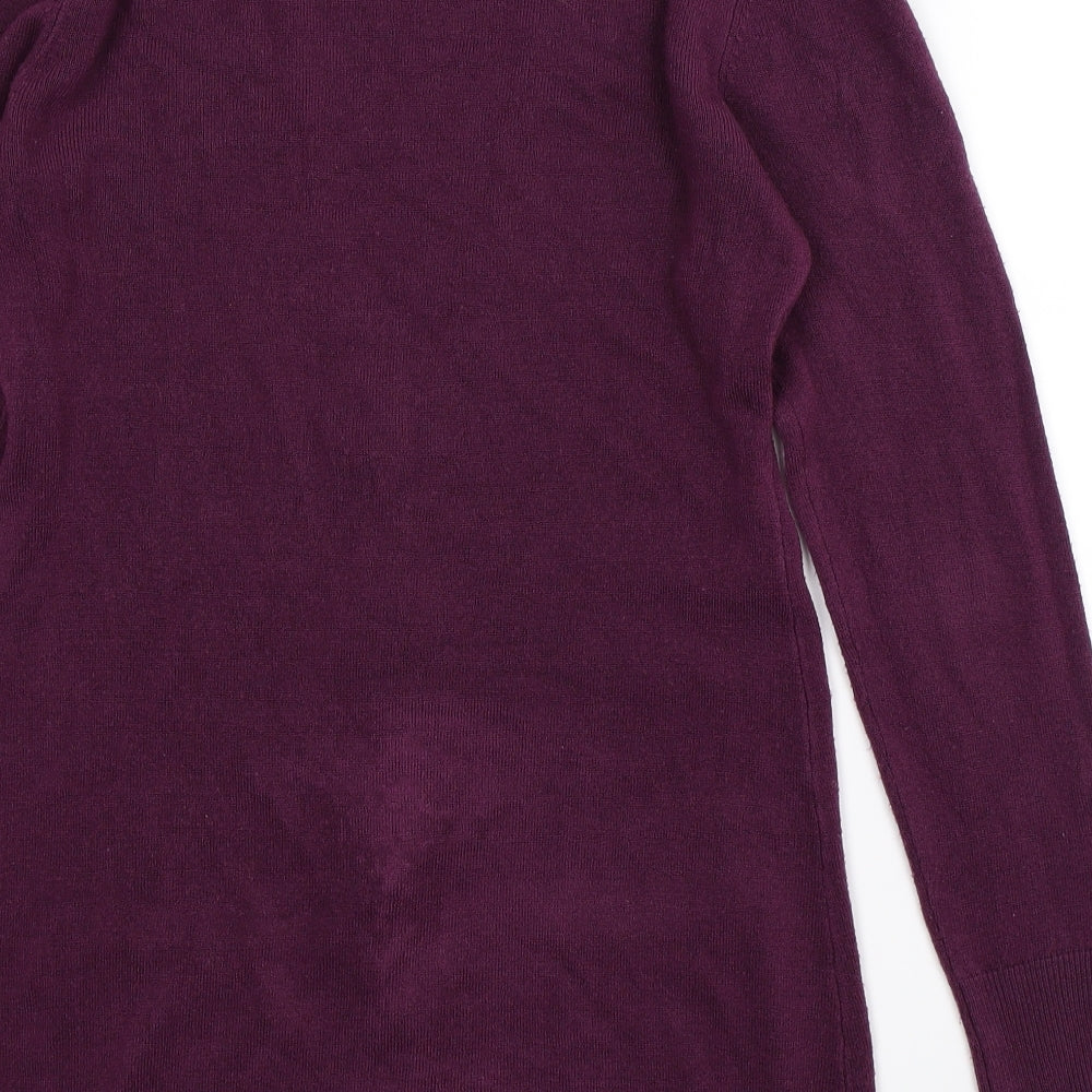 South Womens Purple  Knit Cardigan Jumper Size 12