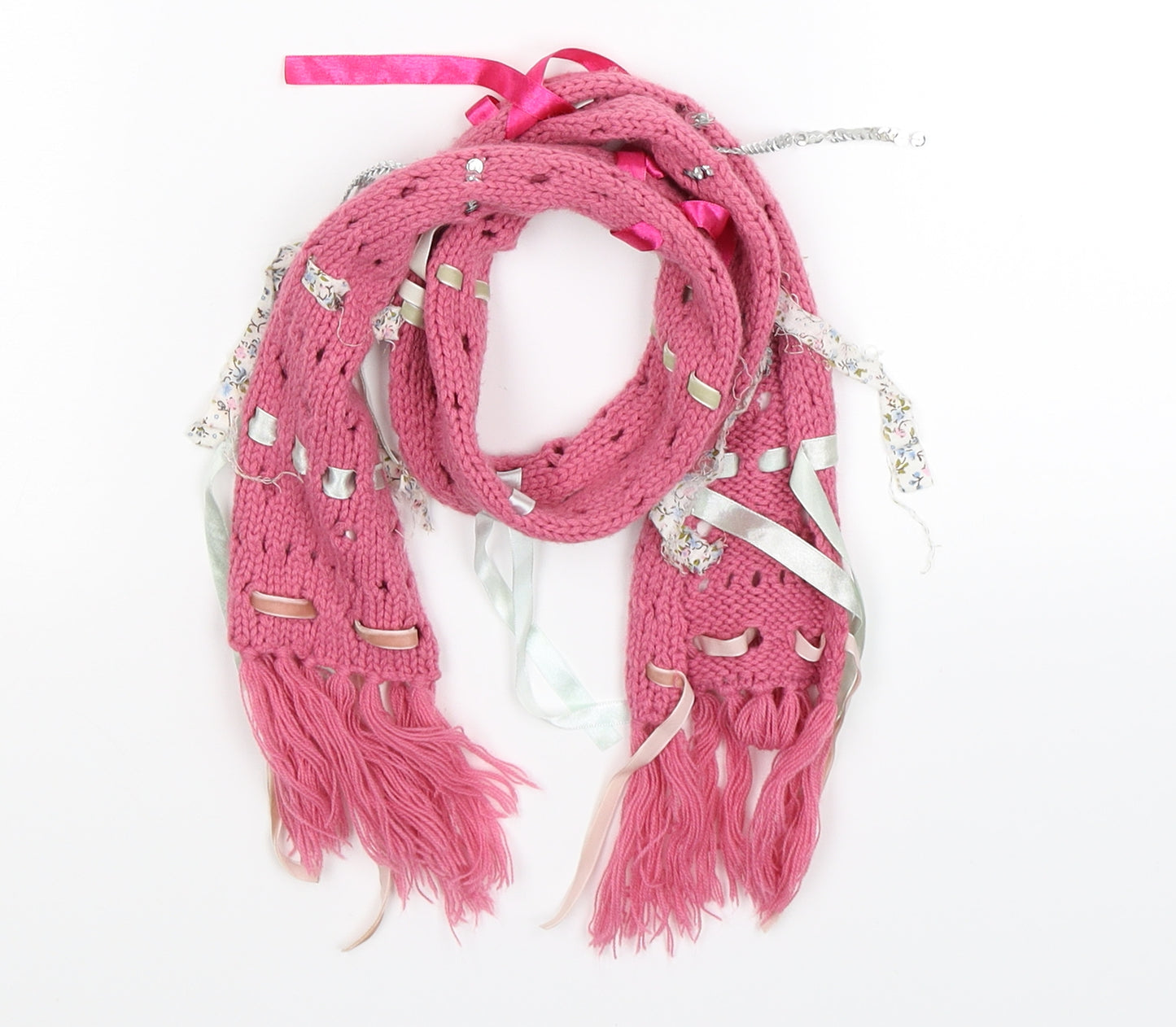 Preworn Girls Pink  Knit Scarf Scarves & Wraps One Size