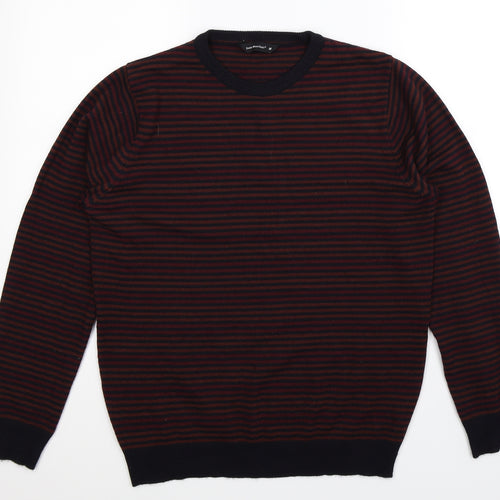 Cedar Wood State Mens Multicoloured Striped Knit Pullover Jumper Size M