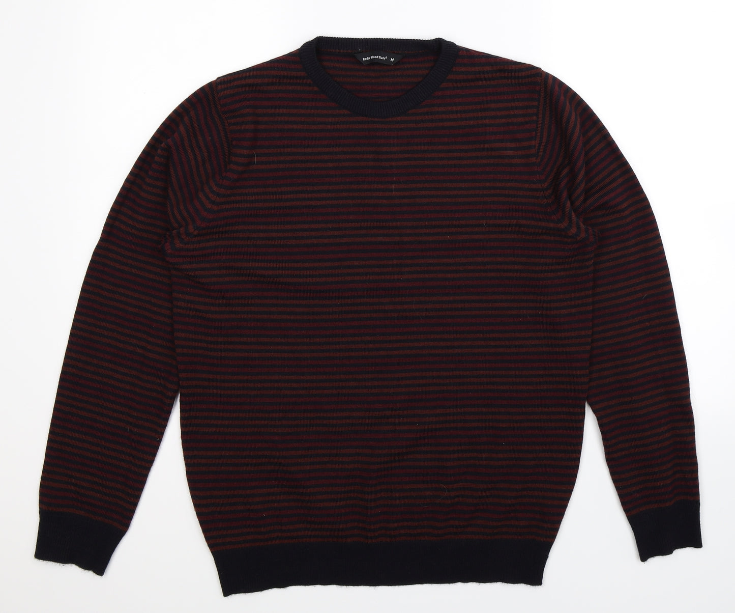 Cedar Wood State Mens Multicoloured Striped Knit Pullover Jumper Size M