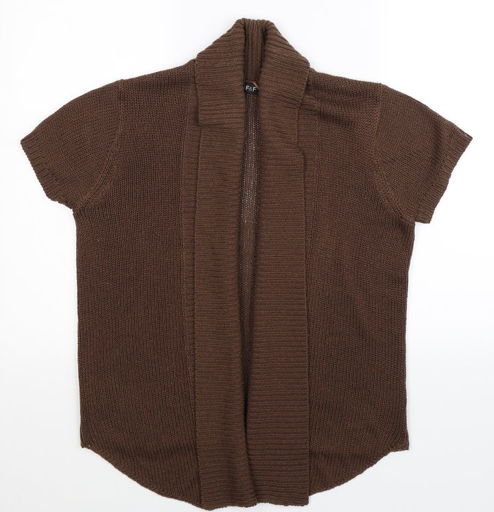 F&F Womens Grey  Knit Cardigan Jumper Size 14