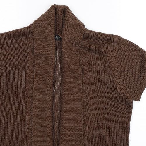 F&F Womens Grey  Knit Cardigan Jumper Size 14