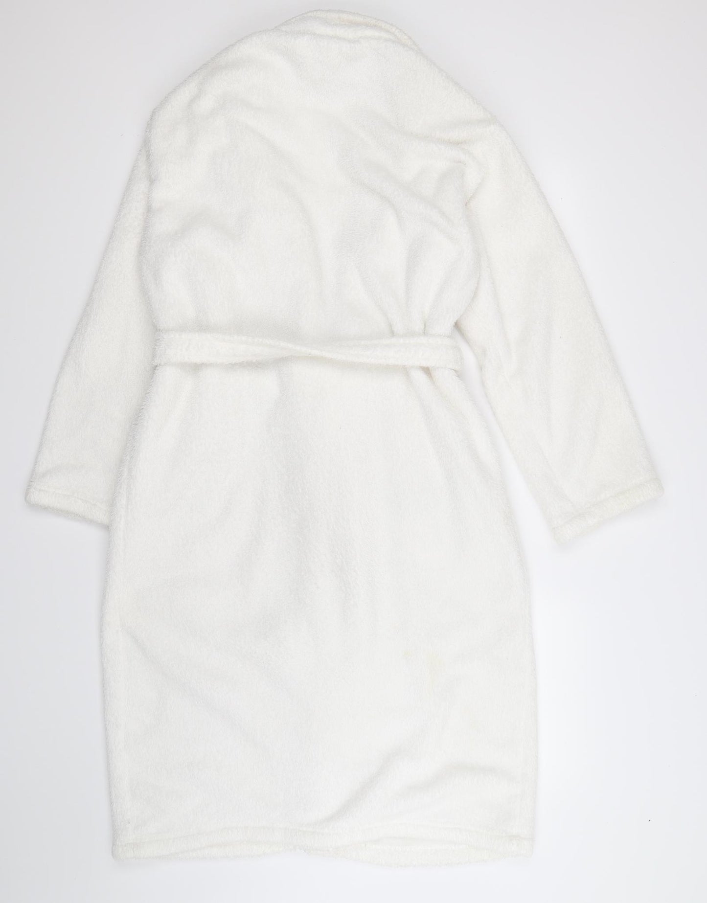 F&F Mens White  Fleece  Robe Size S