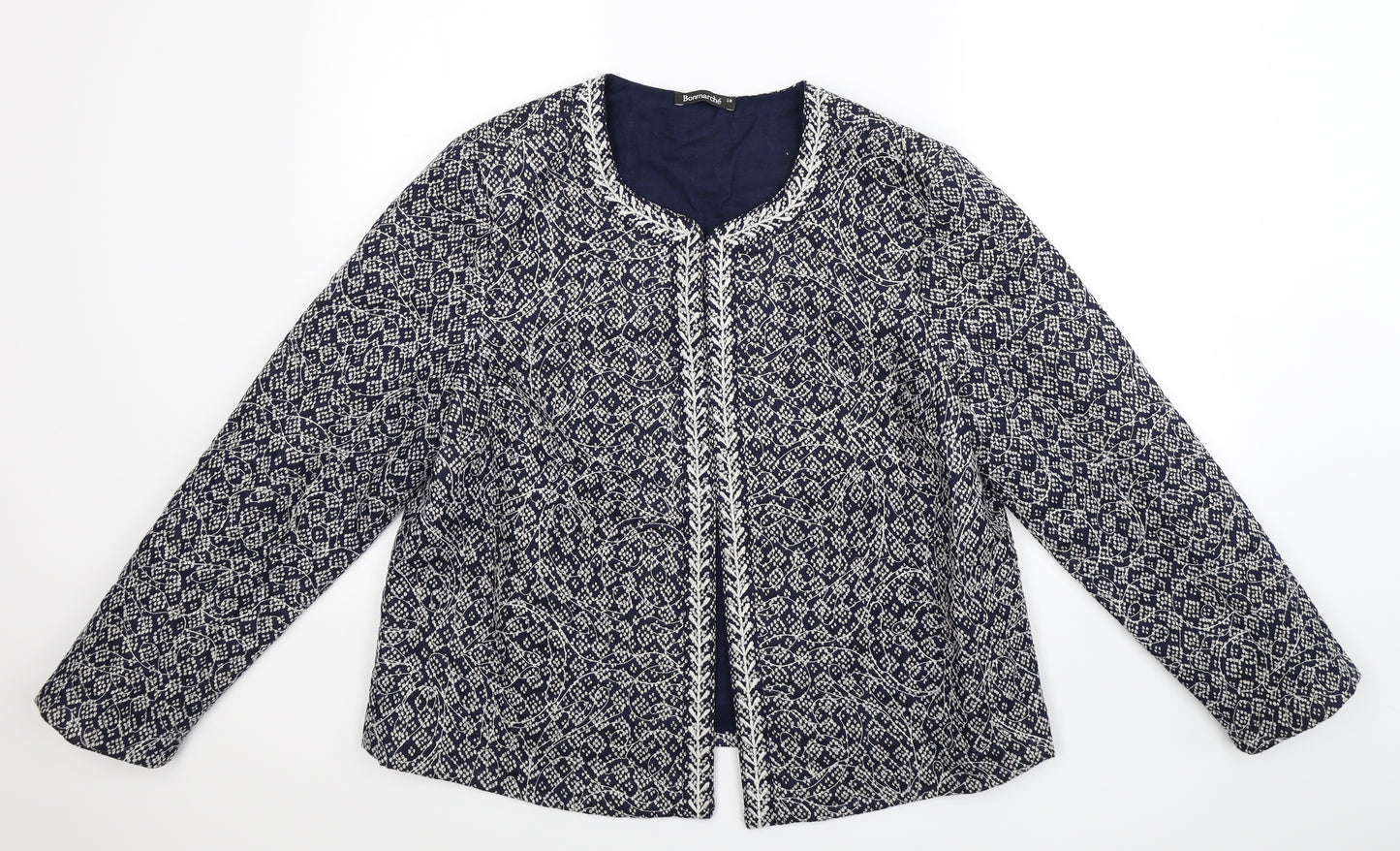 Bonmarché Womens Blue Floral  Jacket  Size 18