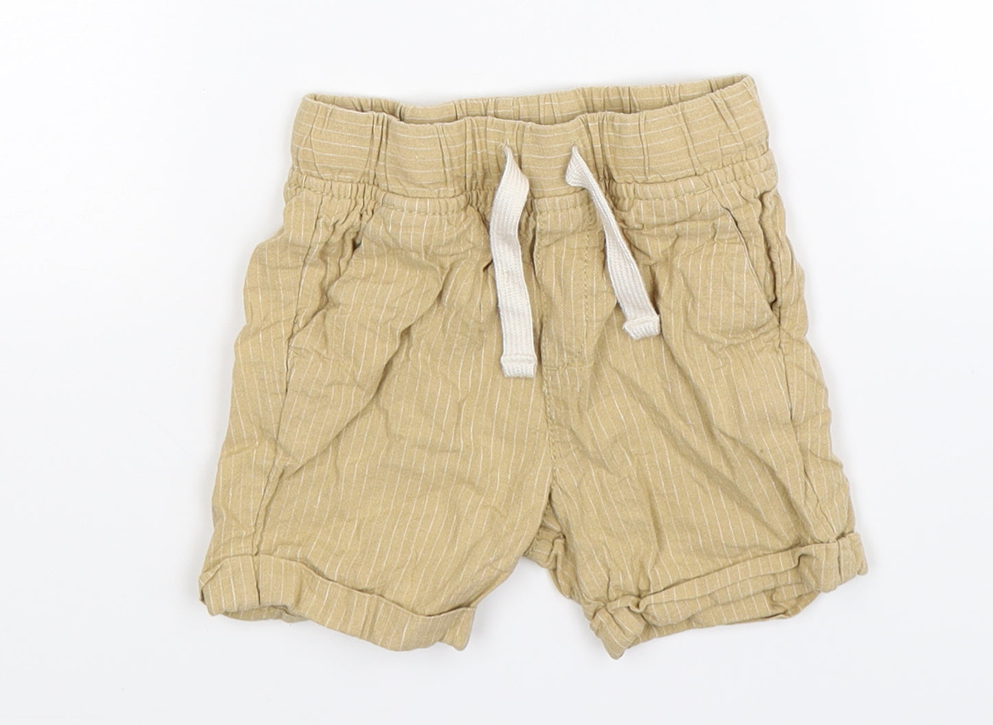 TU Boys Beige Striped  Chino Shorts Size 2 Years