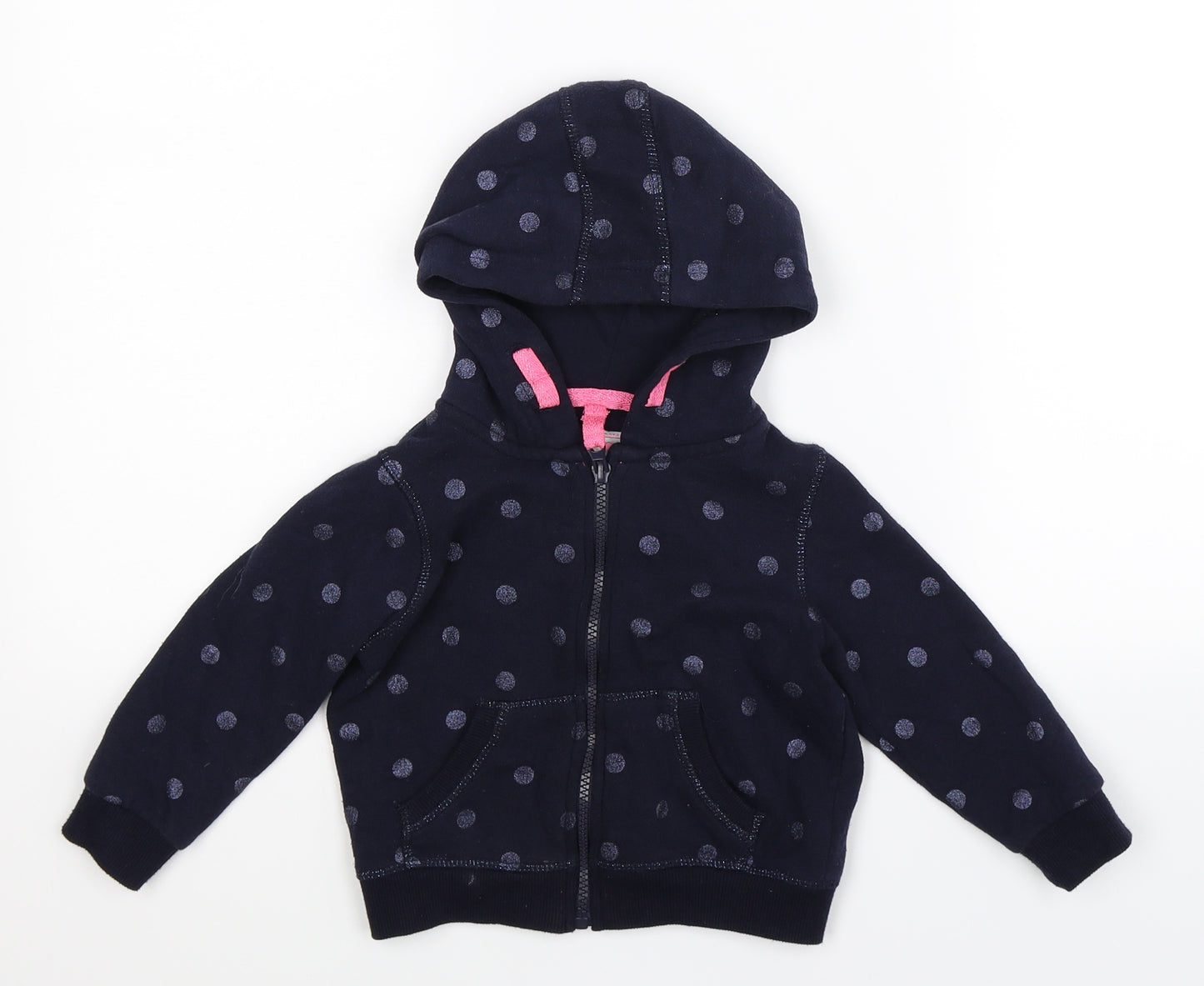 Young Dimension Girls Blue Spotted  Full Zip Hoodie Size 2-3 Years