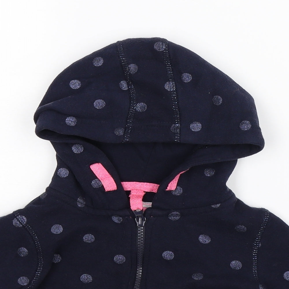 Young Dimension Girls Blue Spotted  Full Zip Hoodie Size 2-3 Years