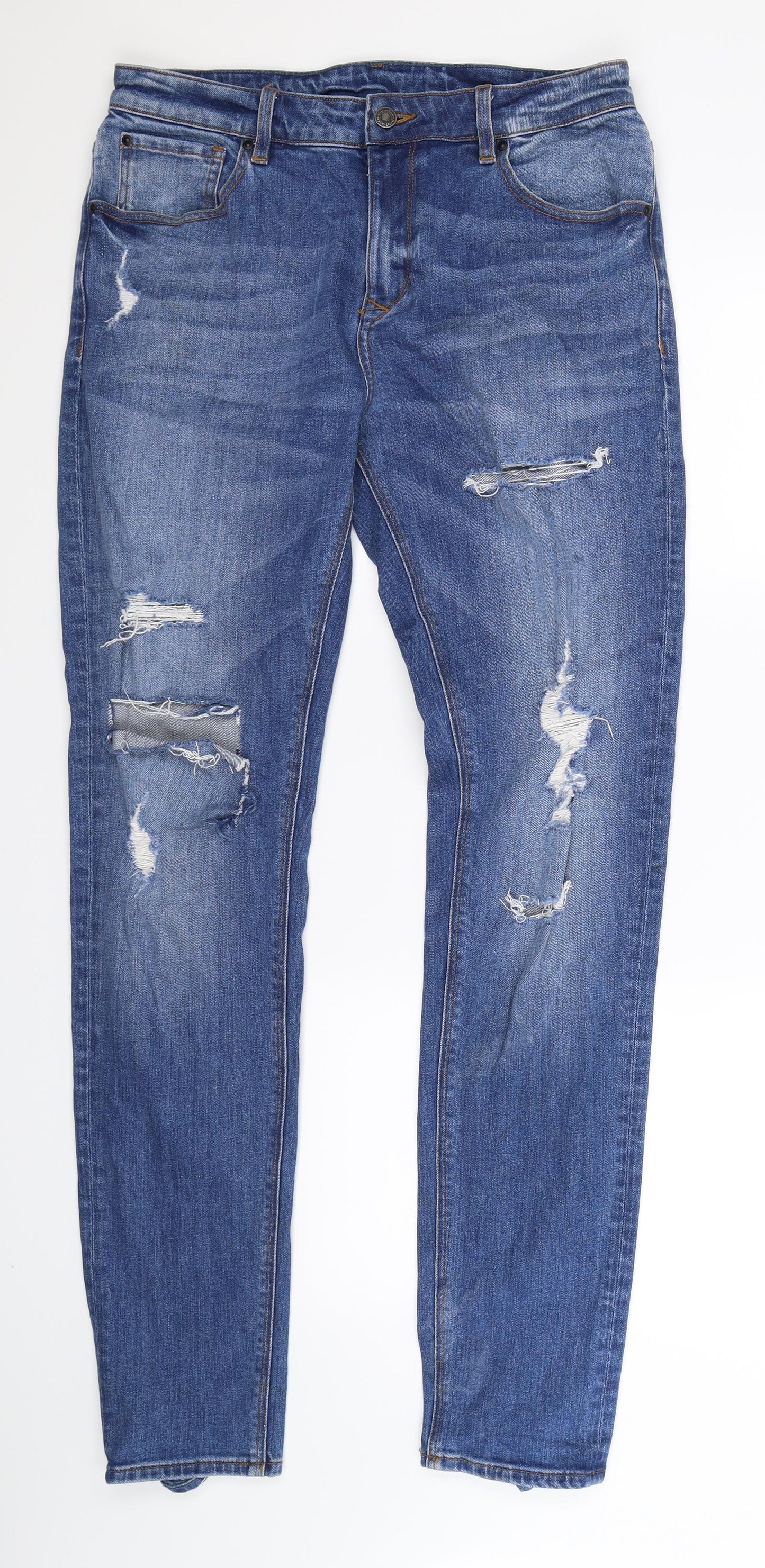 ASOS Mens Blue  Denim Straight Jeans Size 32 L34 in
