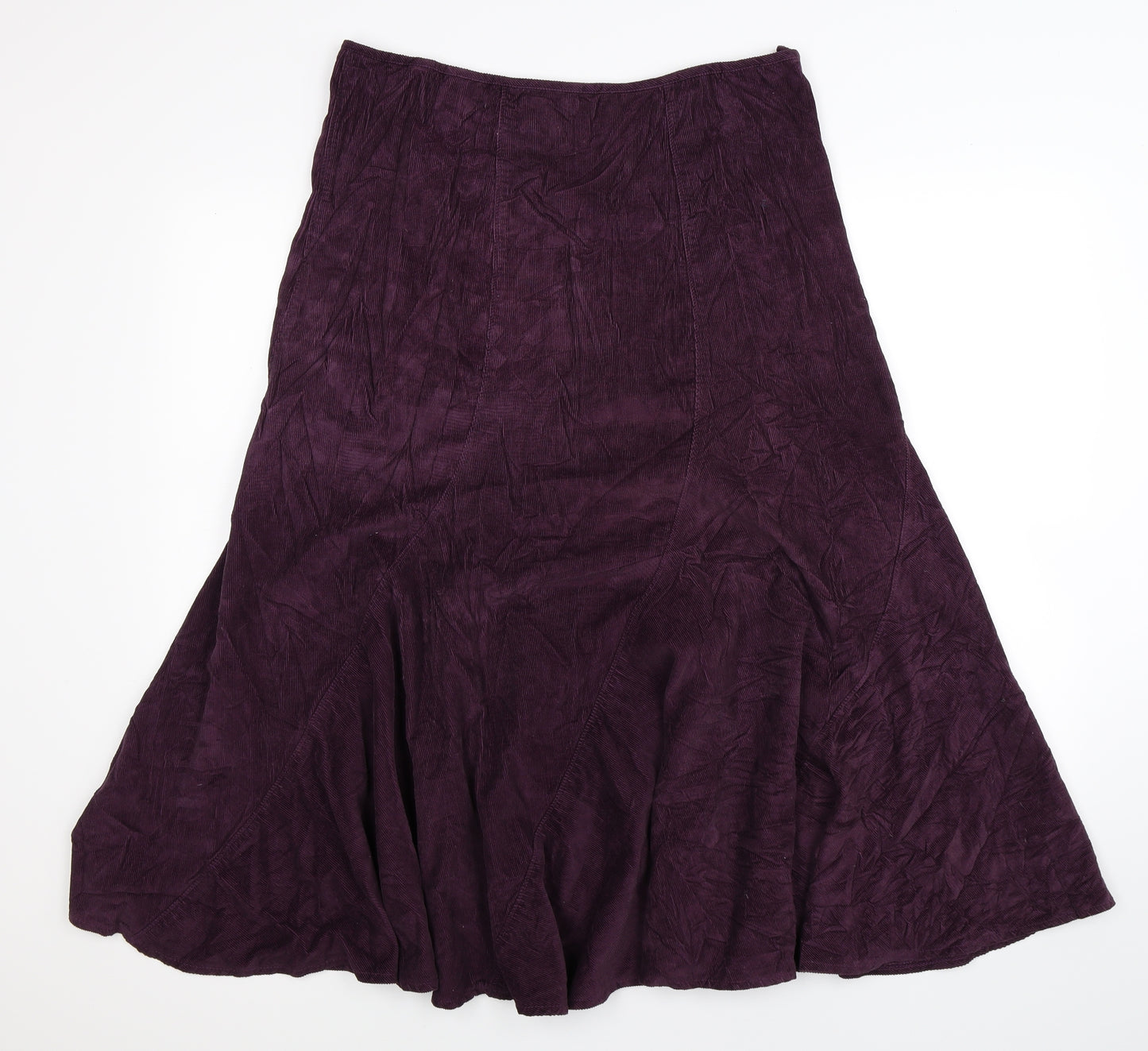 M&Co Womens Purple  Corduroy Flare Skirt Size 14