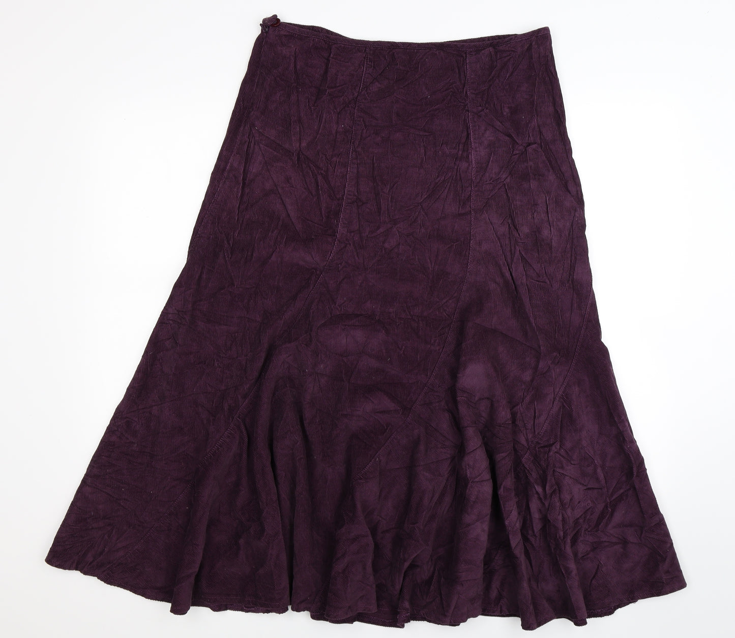 M&Co Womens Purple  Corduroy Flare Skirt Size 14