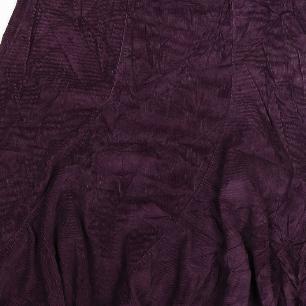 M&Co Womens Purple  Corduroy Flare Skirt Size 14