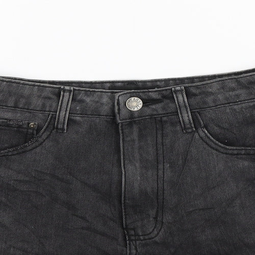 Momokrom Womens Grey  Denim Hot Pants Shorts Size 8