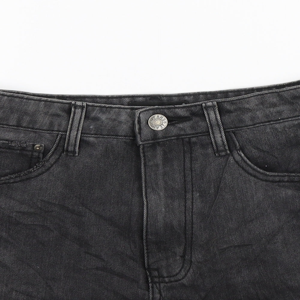 Momokrom Womens Grey  Denim Hot Pants Shorts Size 8