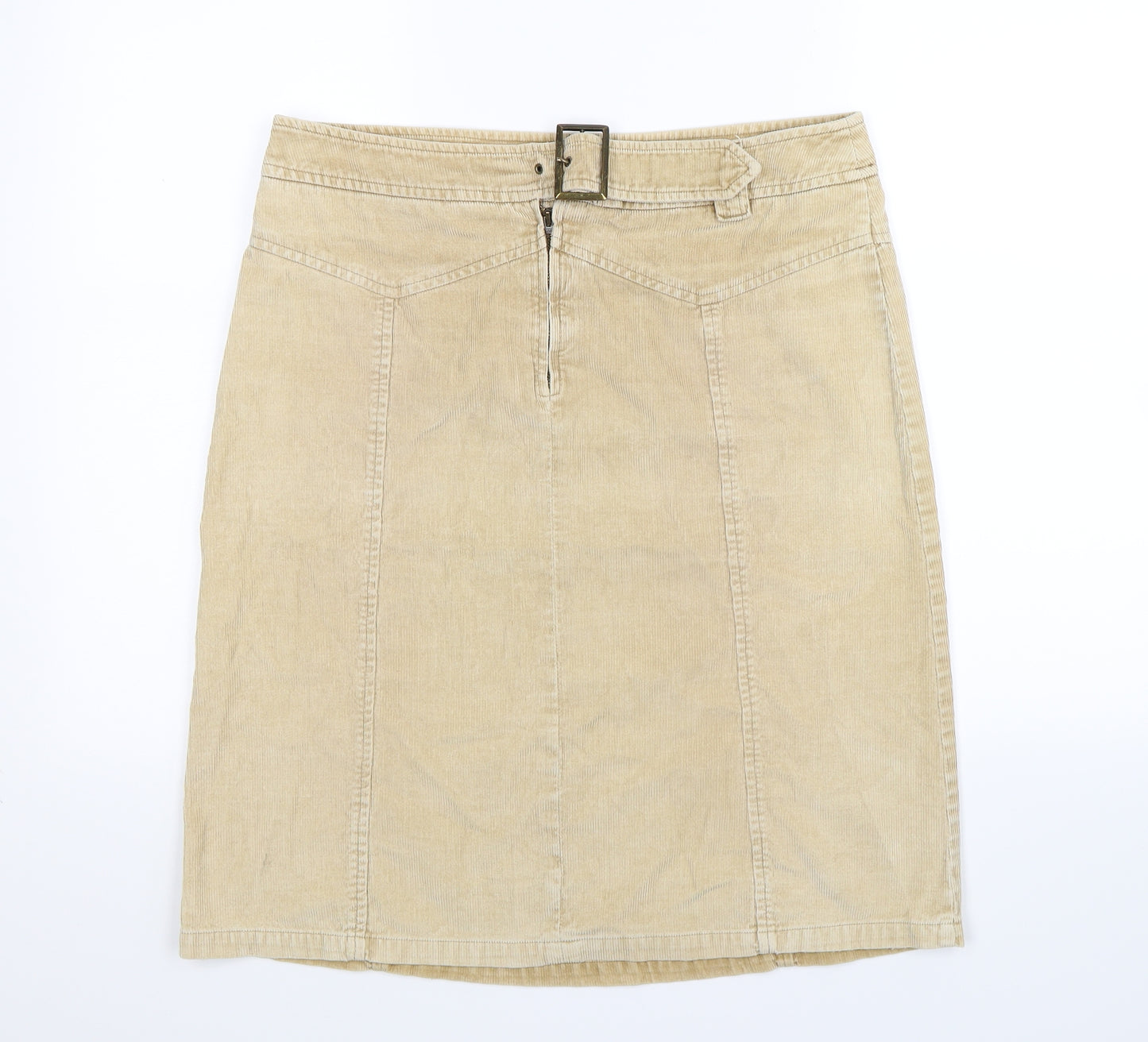 NEXT Womens Beige  Corduroy Straight & Pencil Skirt Size 12