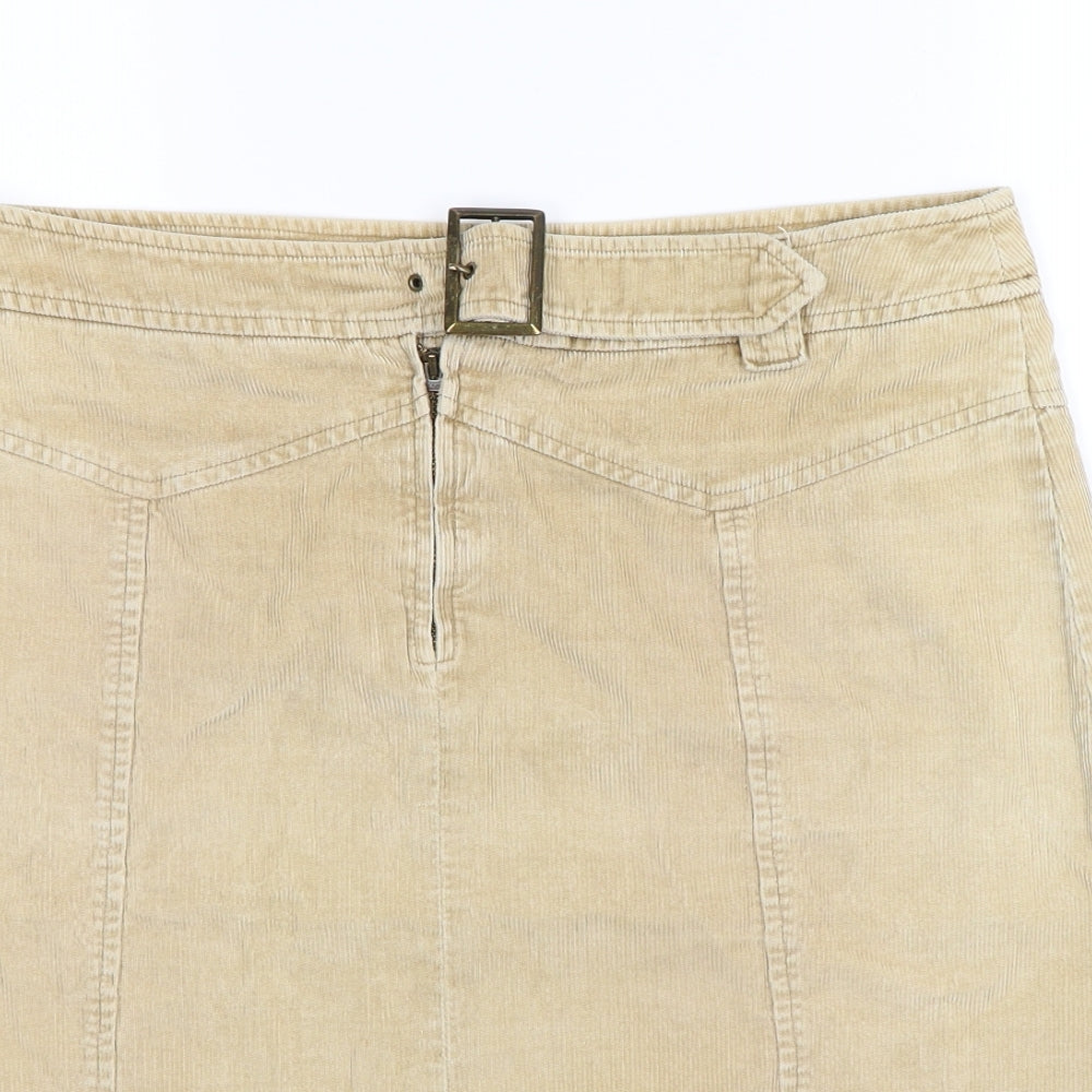 NEXT Womens Beige  Corduroy Straight & Pencil Skirt Size 12