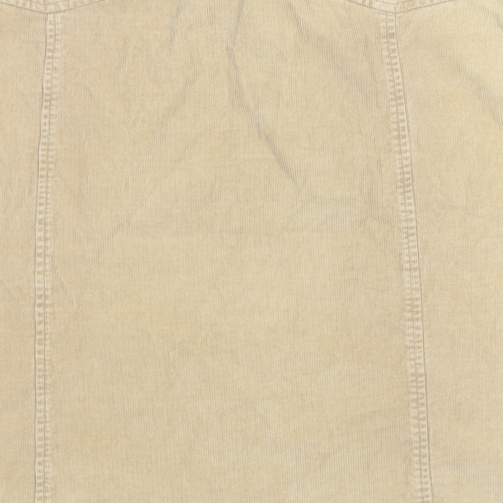 NEXT Womens Beige  Corduroy Straight & Pencil Skirt Size 12