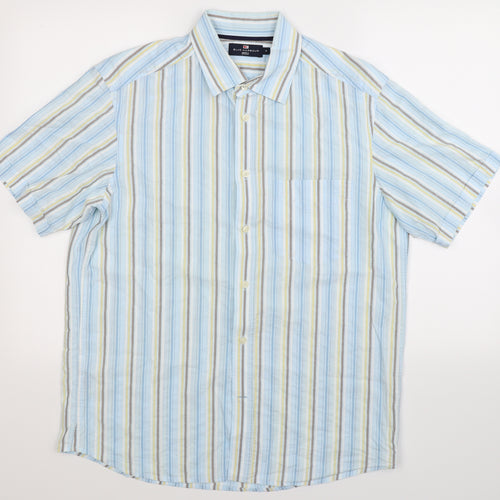 Blue Harbour Mens Multicoloured Striped   Button-Up Size M