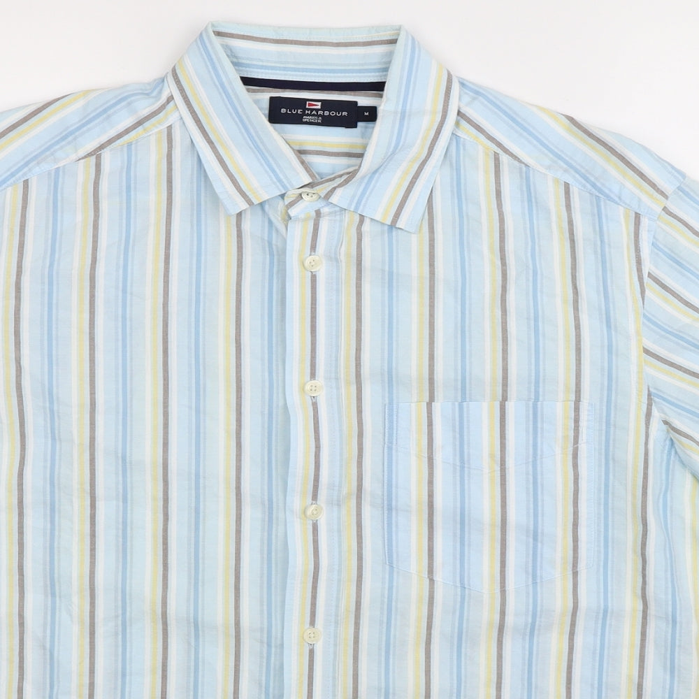 Blue Harbour Mens Multicoloured Striped   Button-Up Size M