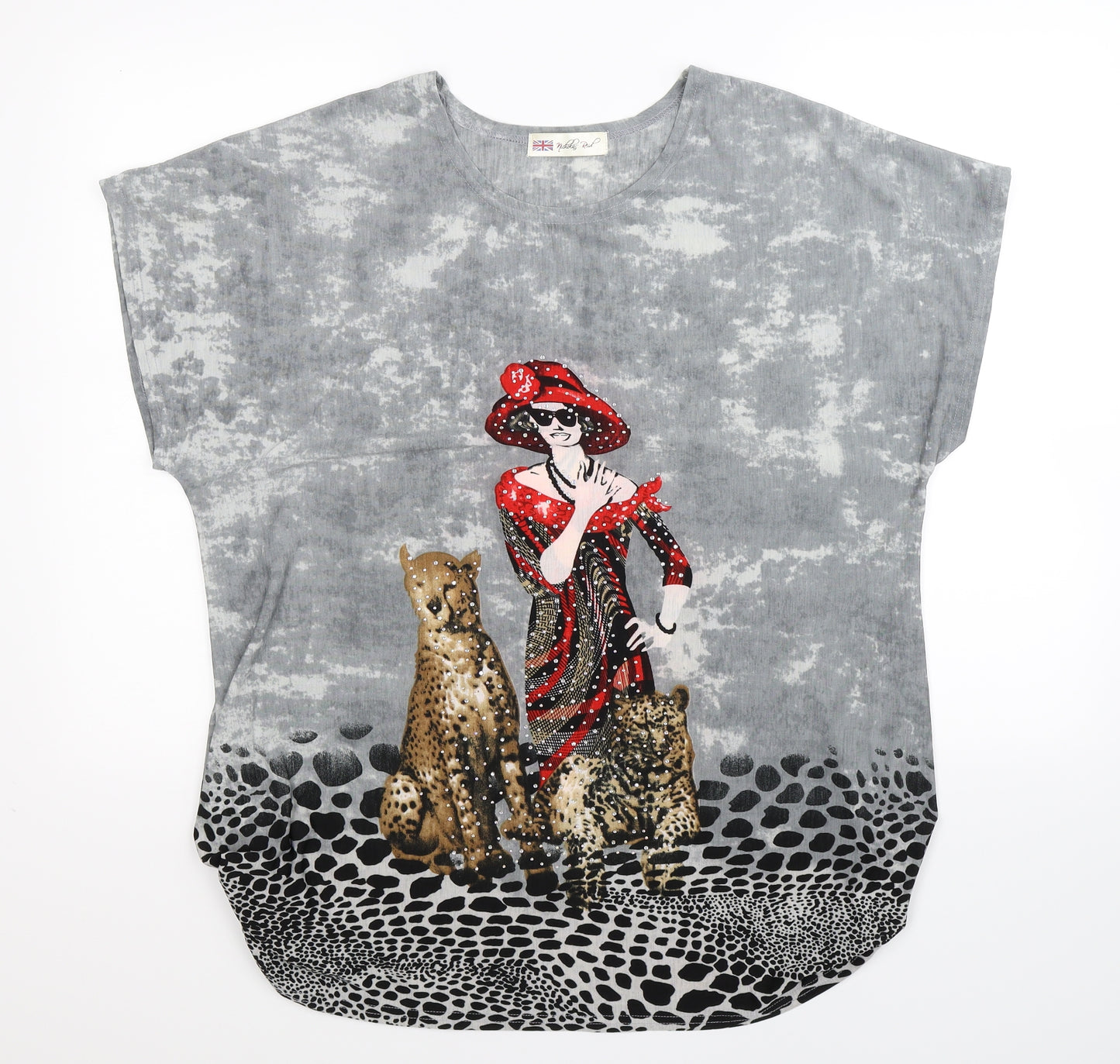Nicholas Reid Womens Grey   Basic T-Shirt Size XL