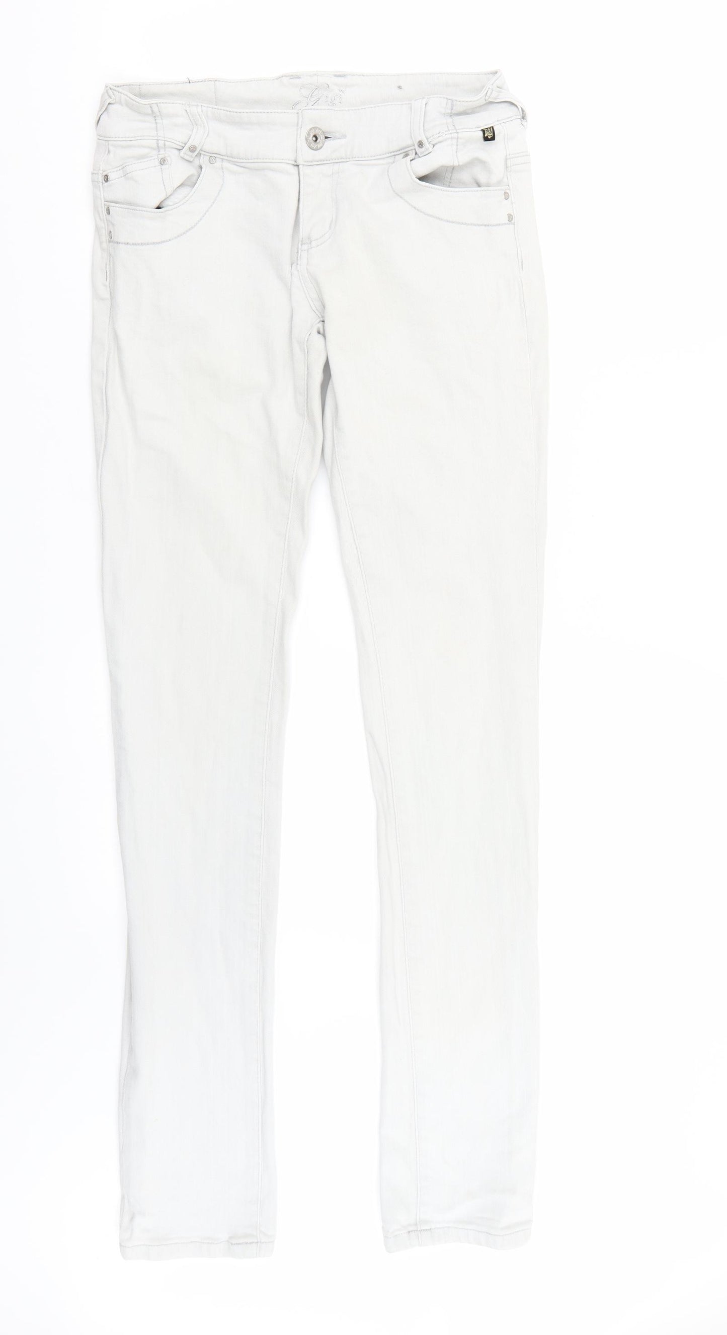 Preworn Womens Grey   Straight Jeans Size 10 L34 in