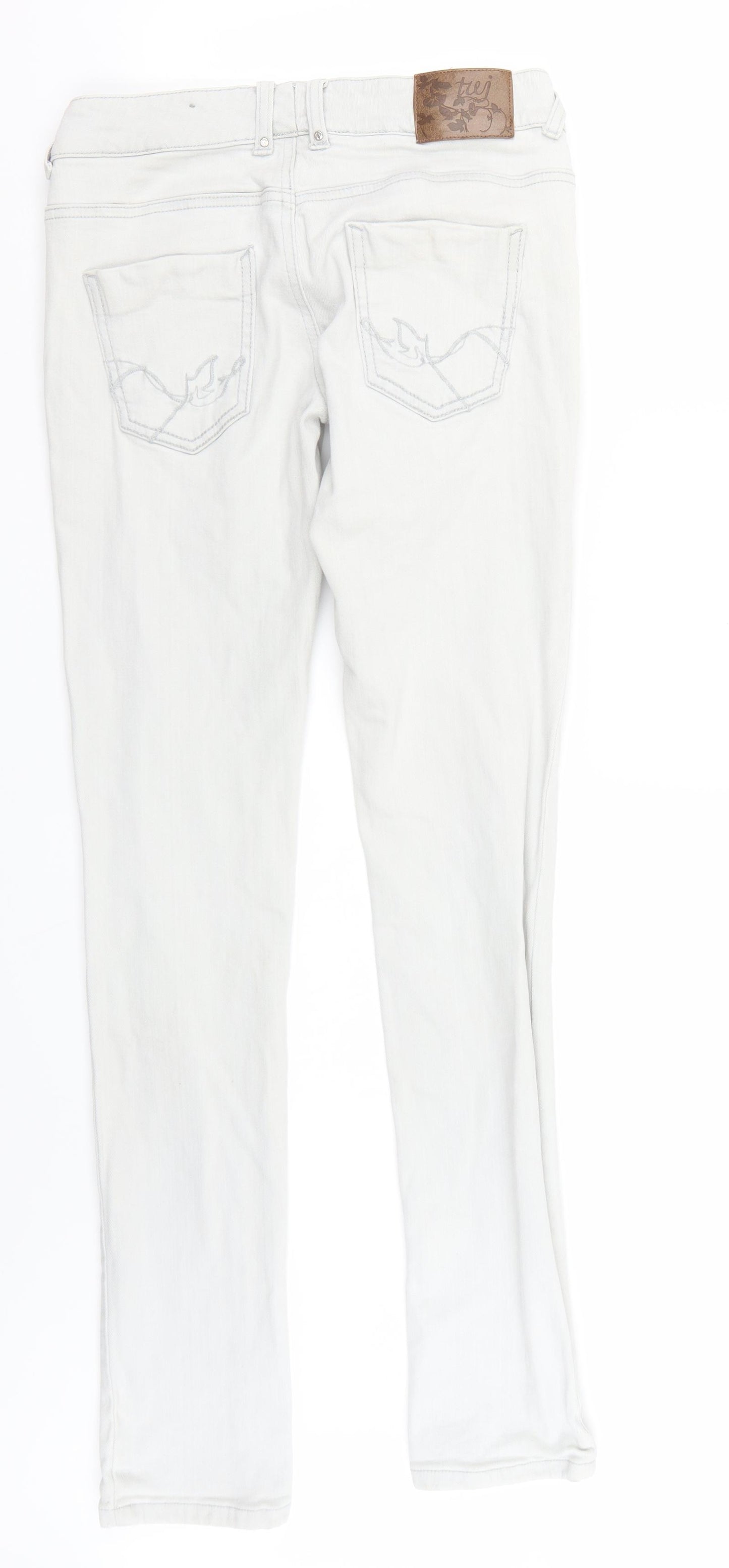 Preworn Womens Grey   Straight Jeans Size 10 L34 in