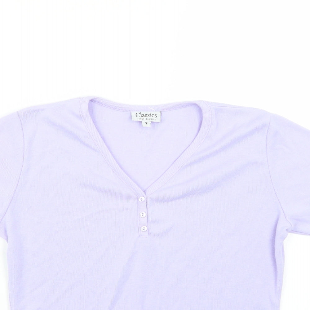 Classic  Womens Purple   Basic T-Shirt Size S