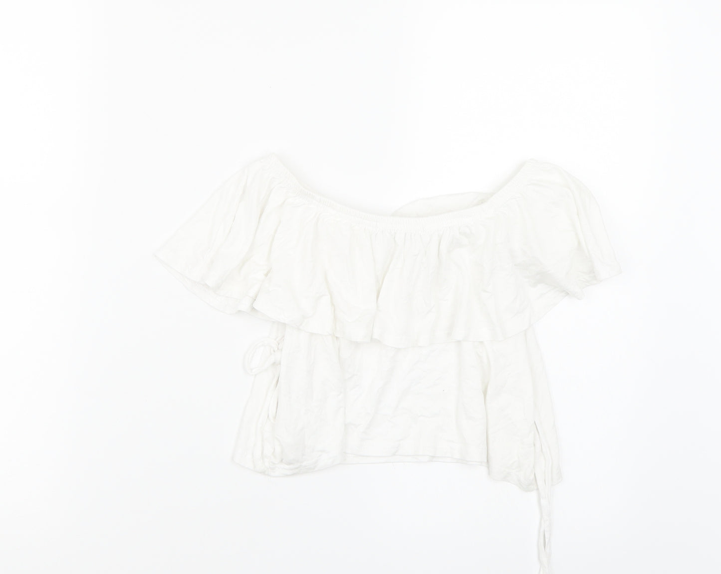 Missguided Womens White   Cropped T-Shirt Size 10