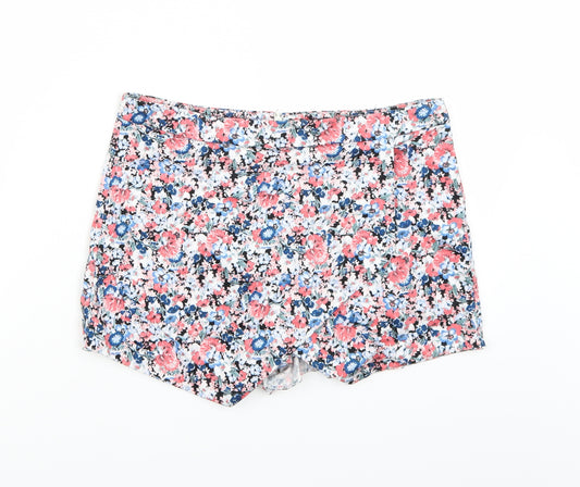 Front view of Newlook women’s multicoloured floral bermuda shorts, size UK 10