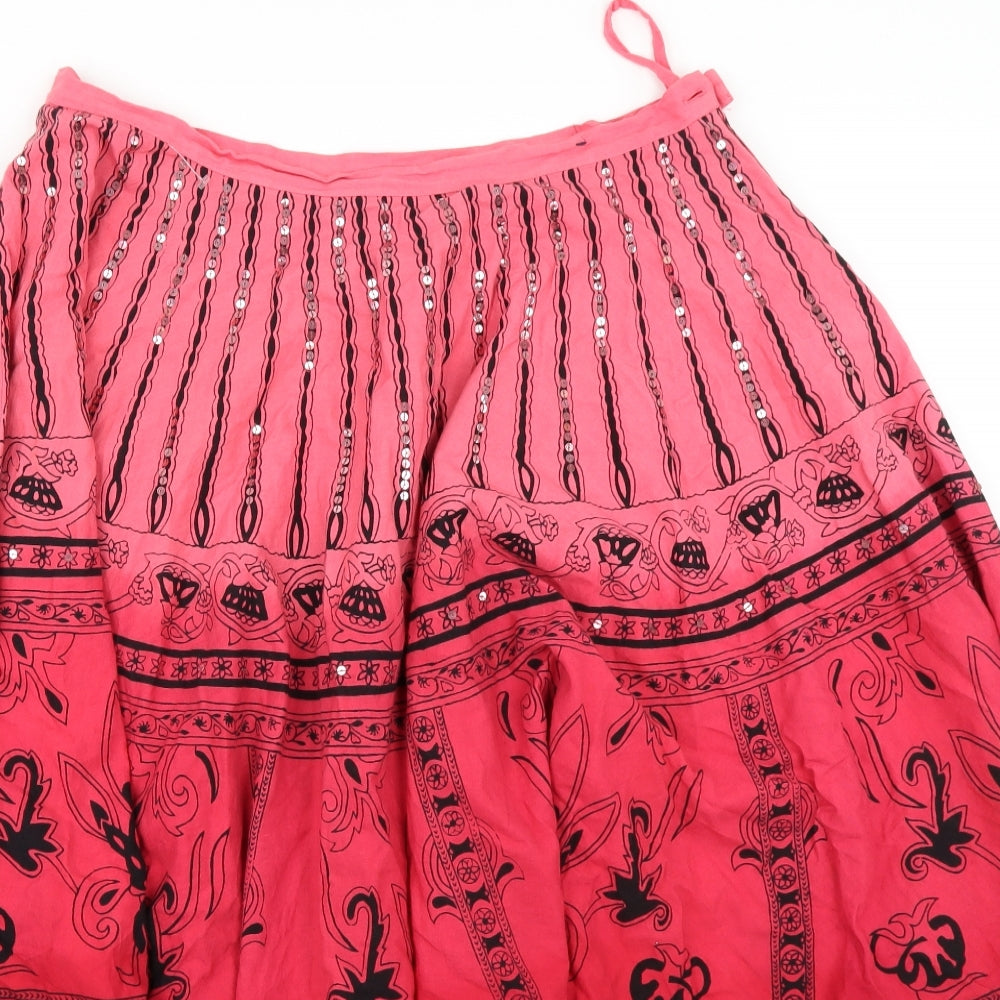 M&Co Womens Red   A-Line Skirt Size 14