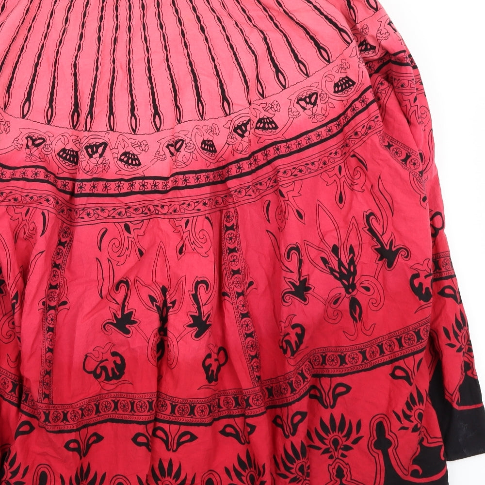 M&Co Womens Red   A-Line Skirt Size 14