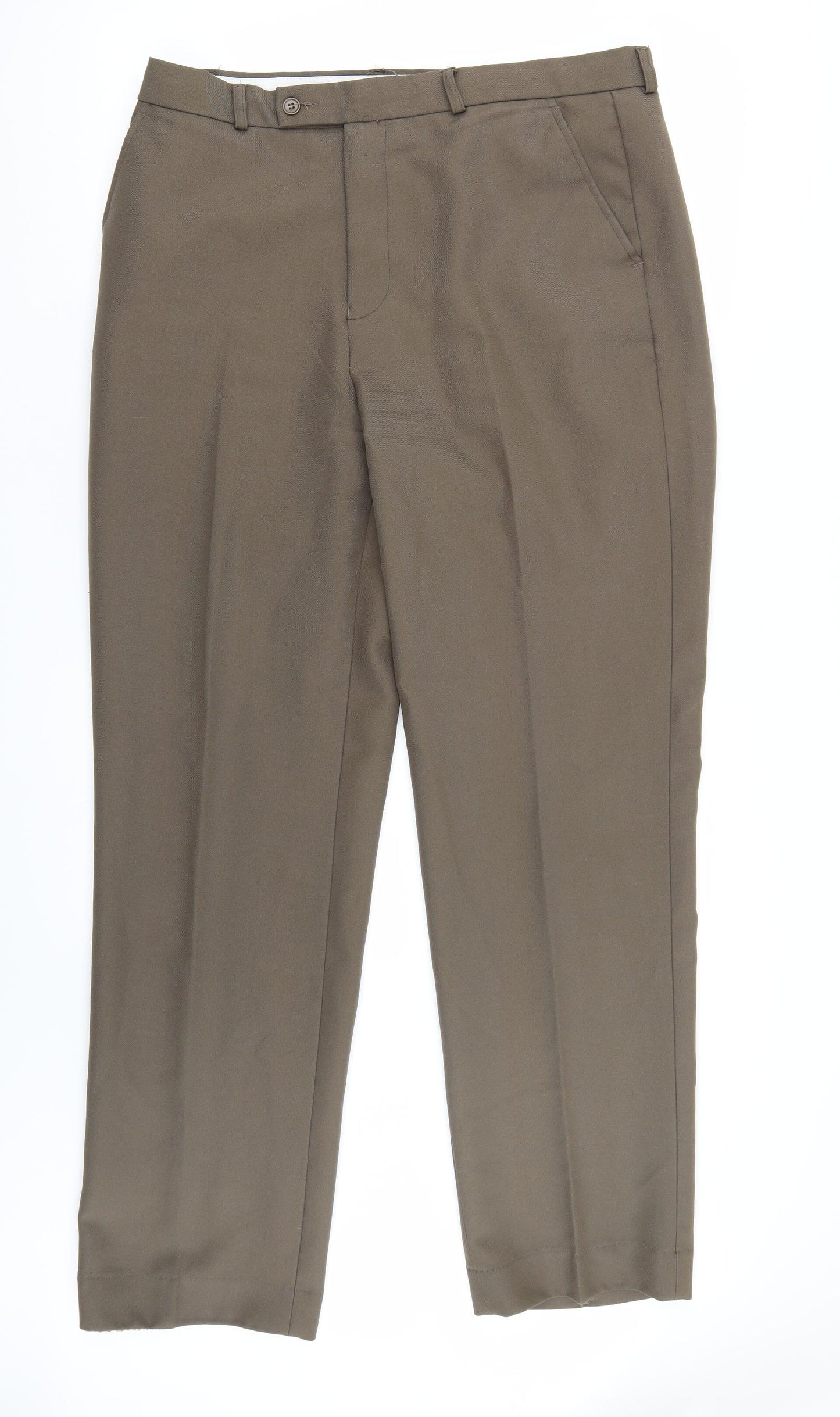 Peacocks Mens Brown  Rayon Trousers  Size 36 L33 in