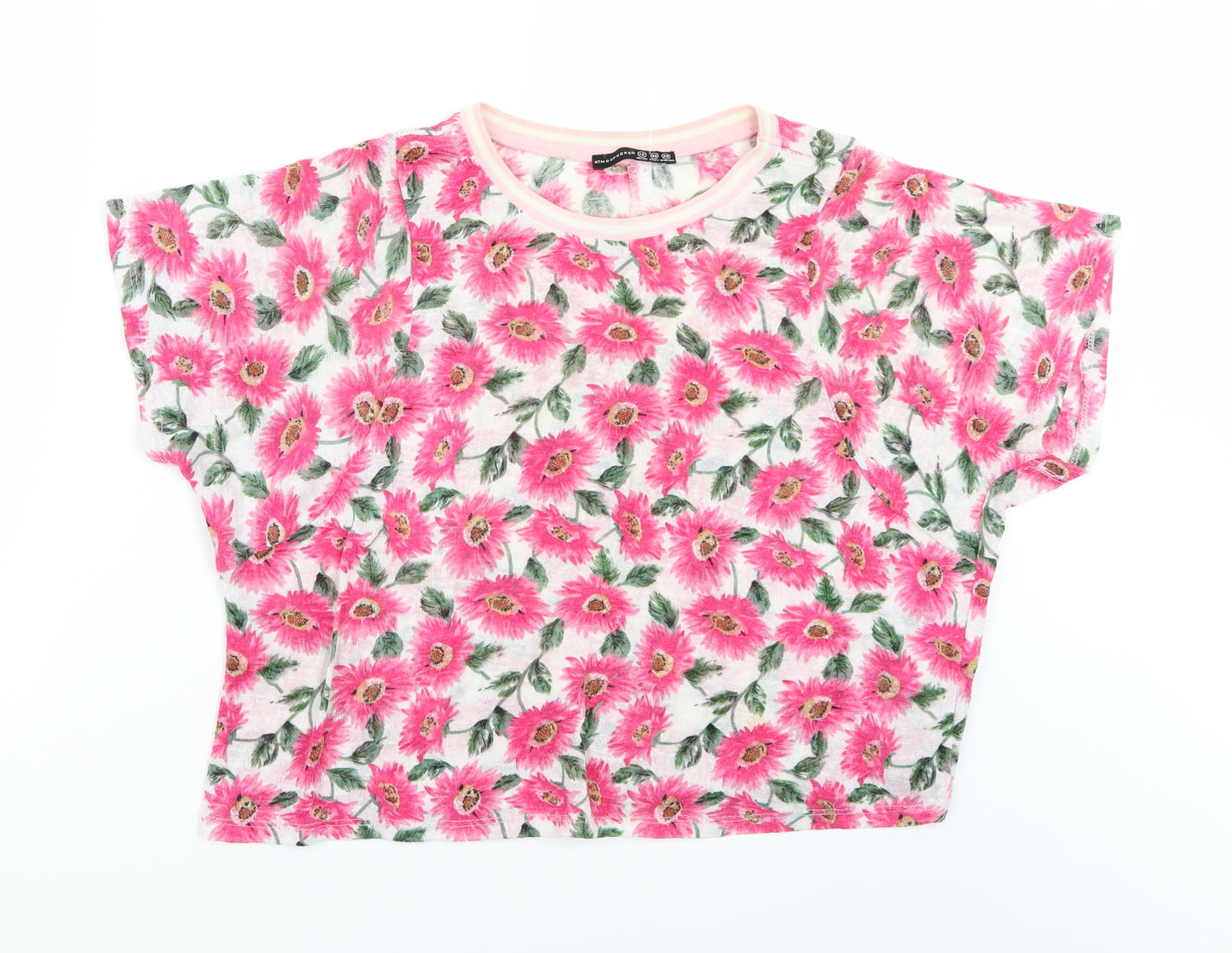 Primark Womens White Floral  Basic Polo Size 12
