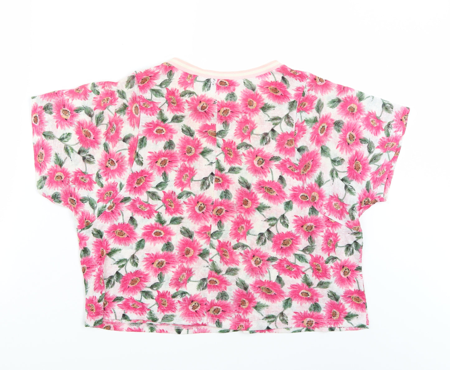 Primark Womens White Floral  Basic Polo Size 12