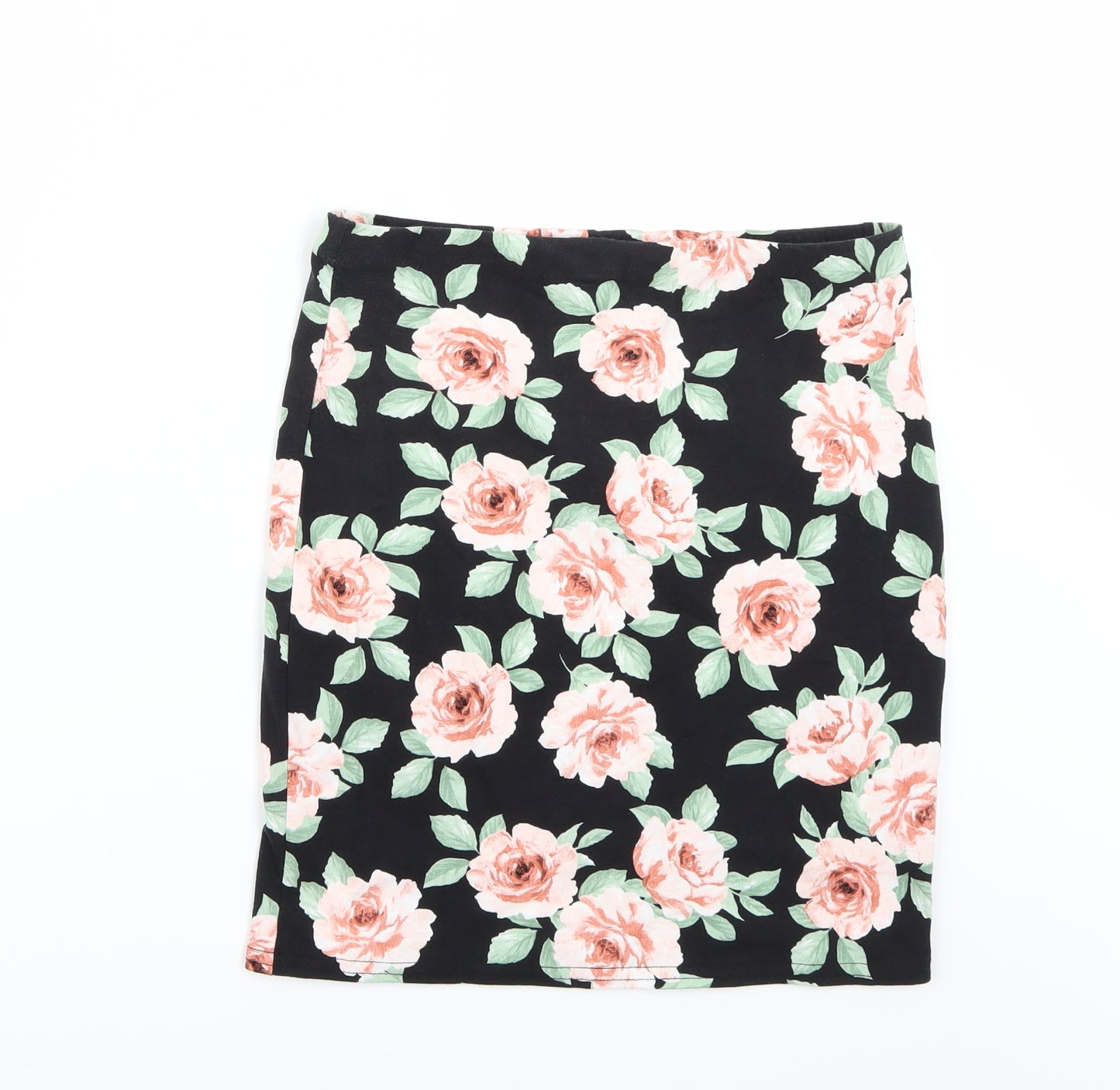 Newlook Womens Black Floral  A-Line Skirt Size 12