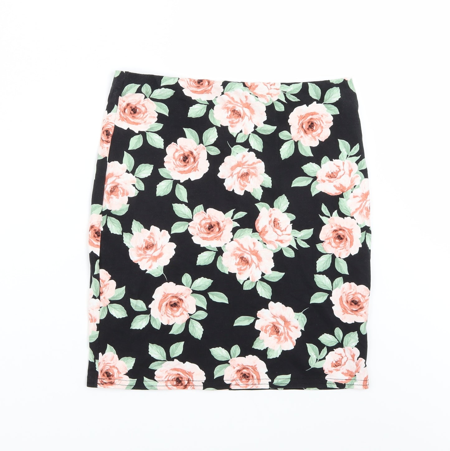Newlook Womens Black Floral  A-Line Skirt Size 12
