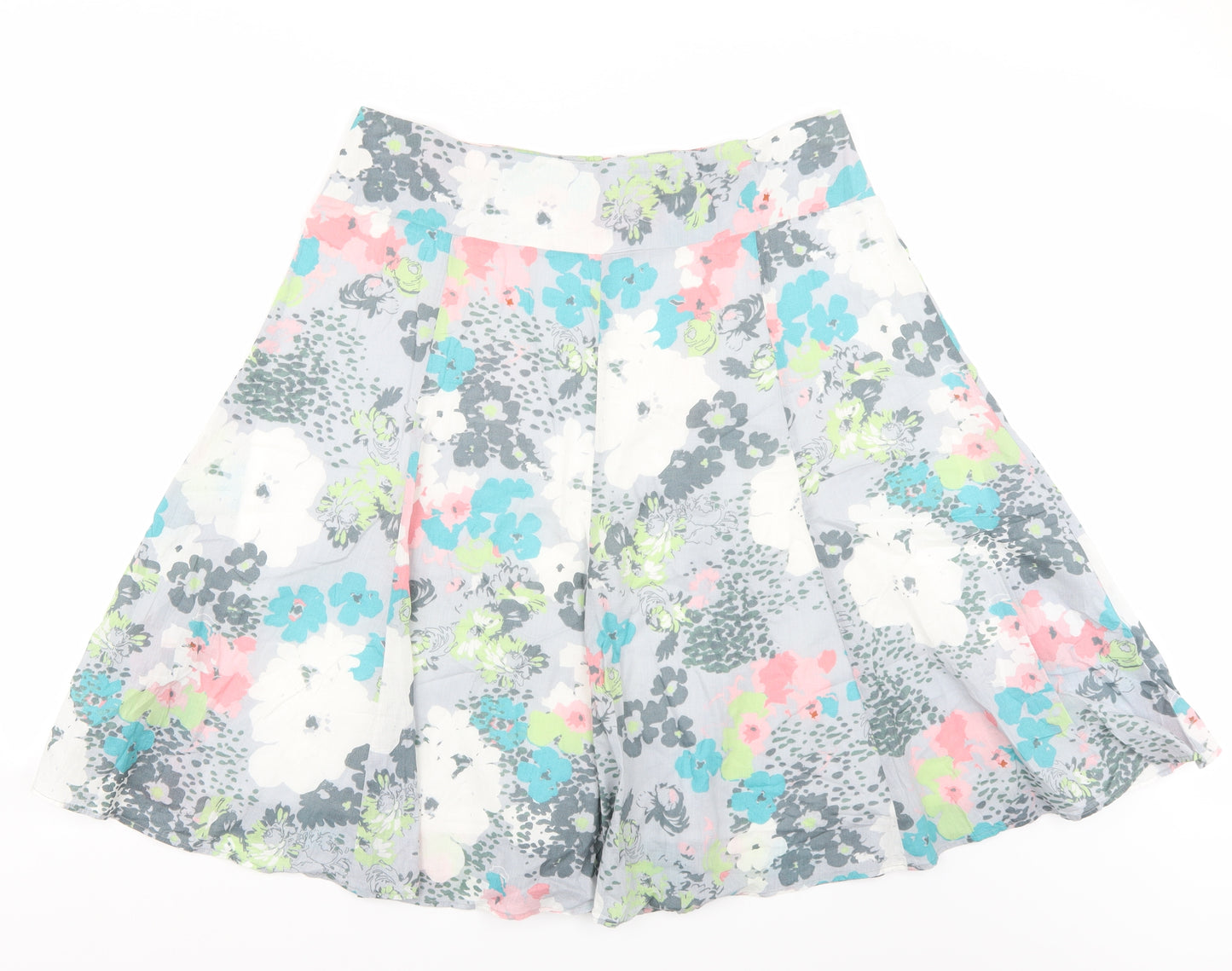 M&Co Womens Grey Floral  A-Line Skirt Size 14