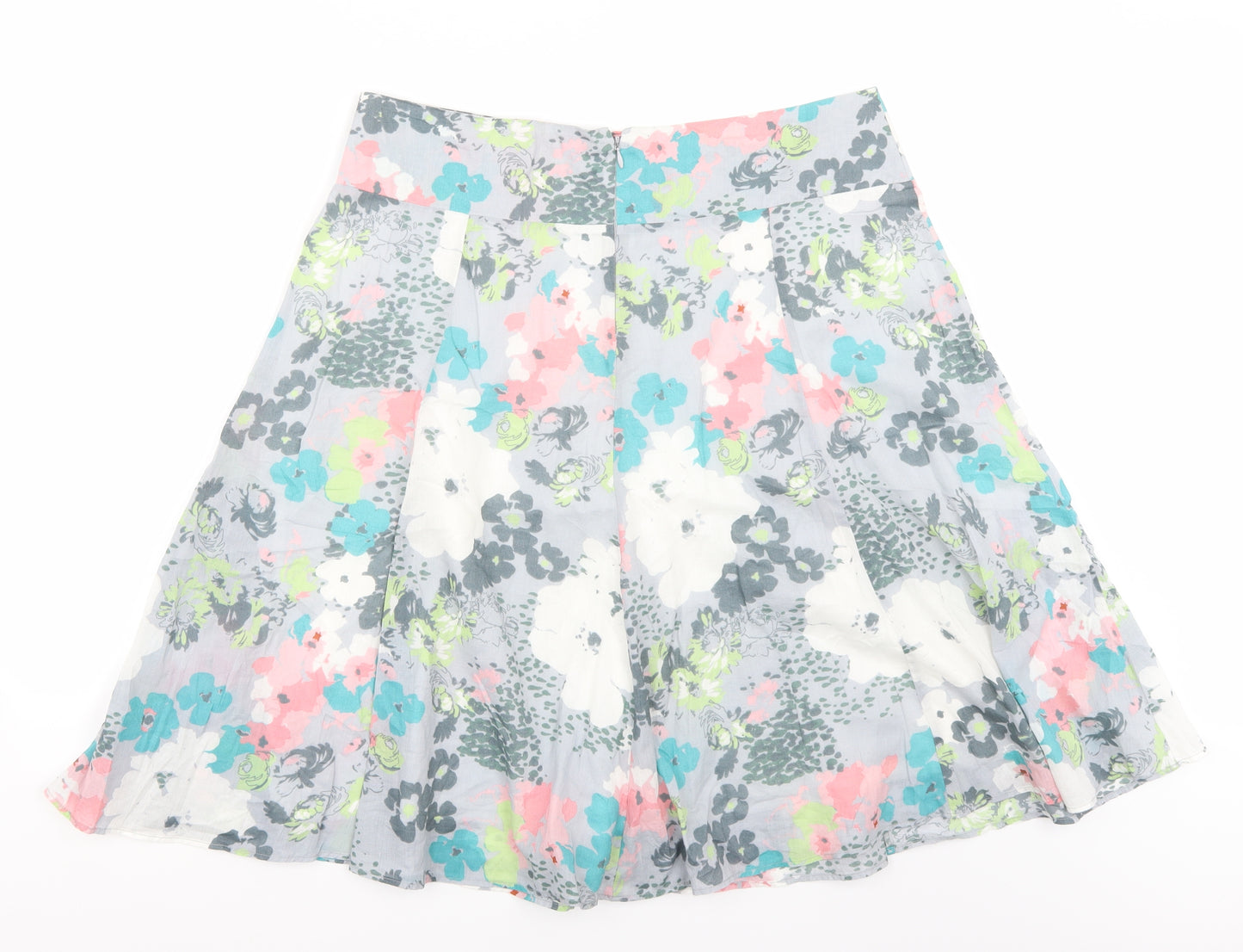 M&Co Womens Grey Floral  A-Line Skirt Size 14
