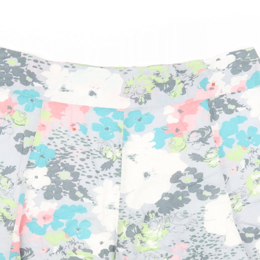 M&Co Womens Grey Floral  A-Line Skirt Size 14