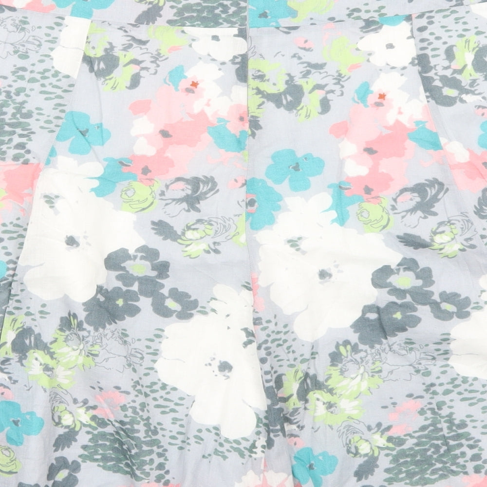 M&Co Womens Grey Floral  A-Line Skirt Size 14