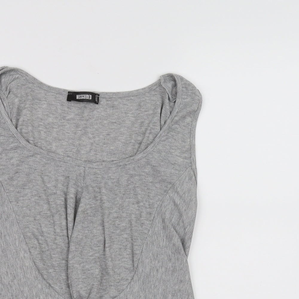 Missguided Womens Grey   Basic Tank Size 10