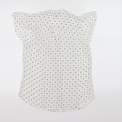 H&M Womens White Geometric  Basic Blouse Size 36