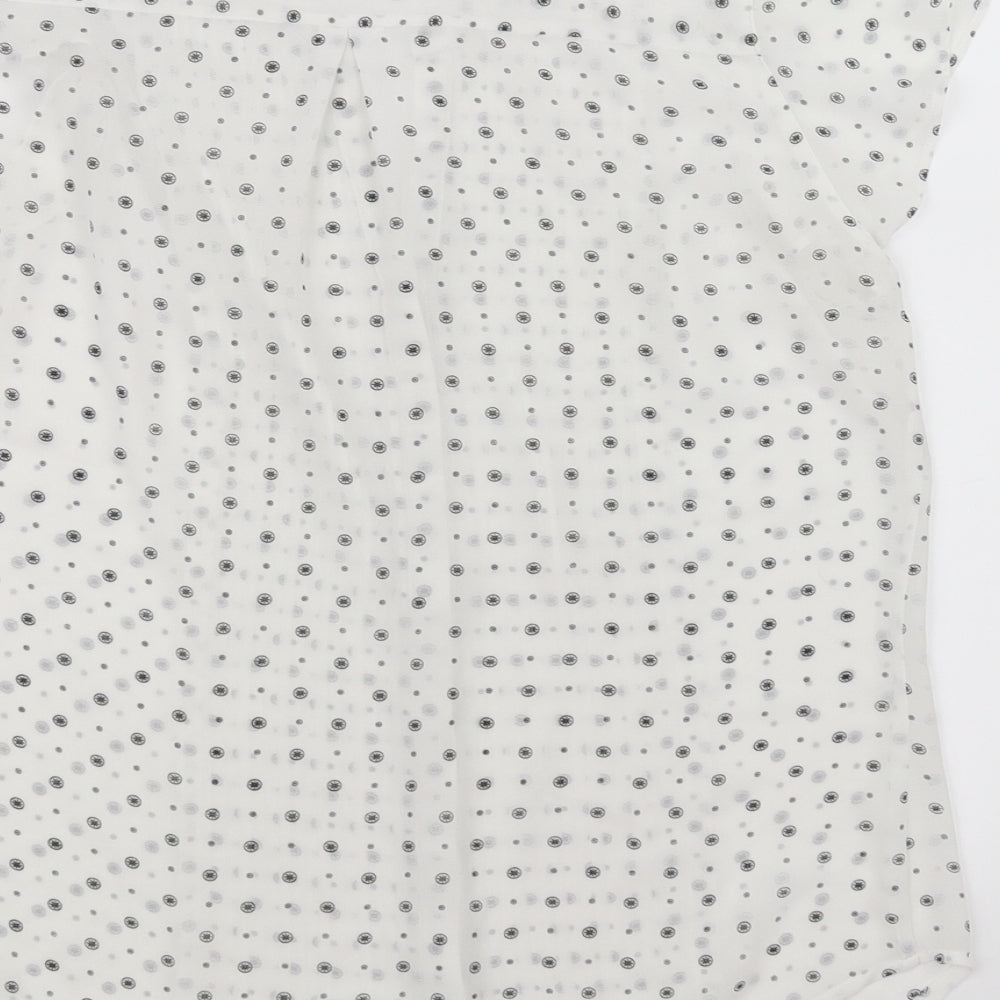 H&M Womens White Geometric  Basic Blouse Size 36