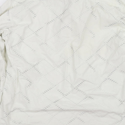 Burton Mens White Check   Button-Up Size S