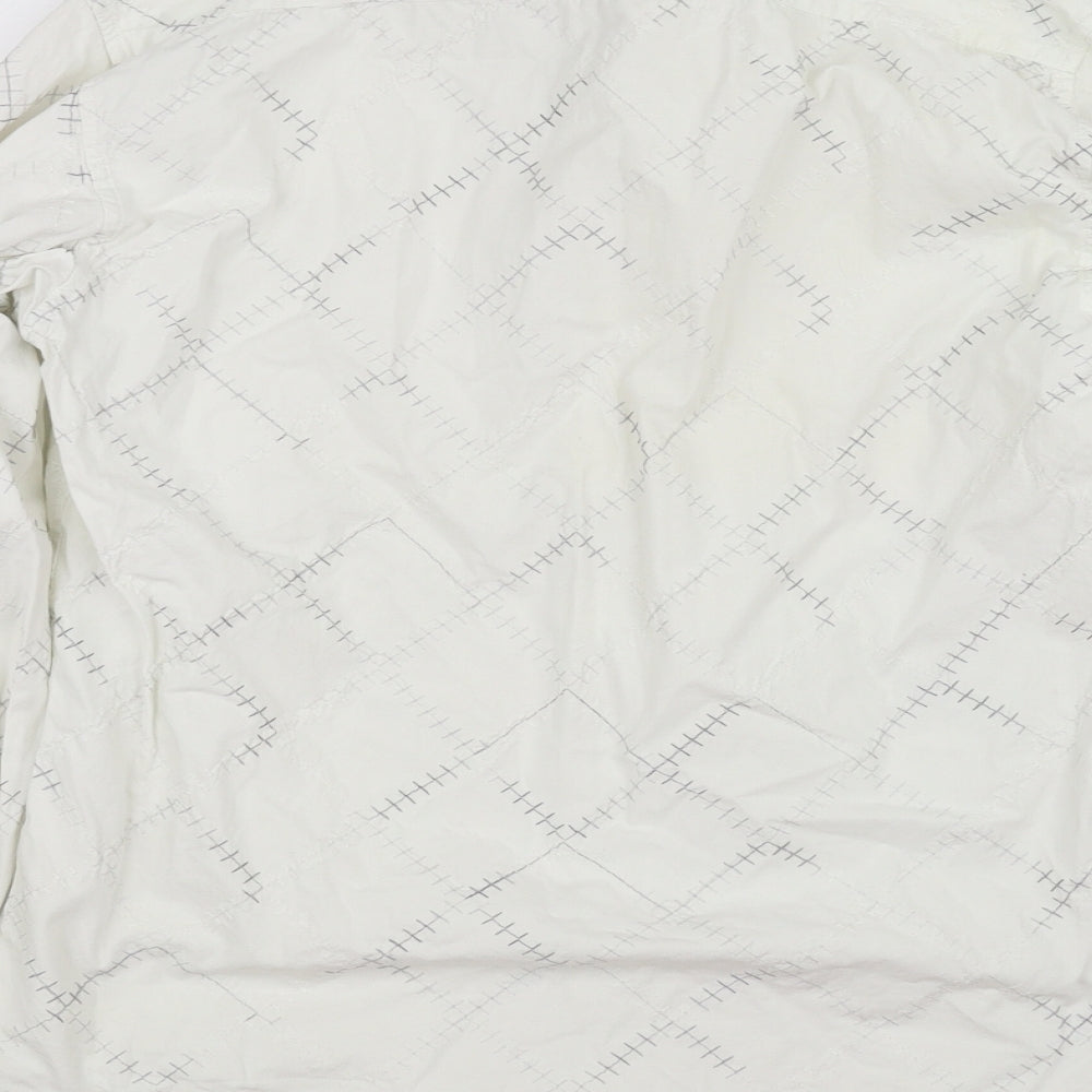 Burton Mens White Check   Button-Up Size S