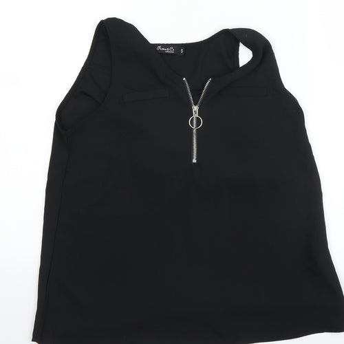 Fiona & Co Womens Black Houndstooth   Tank Size 8