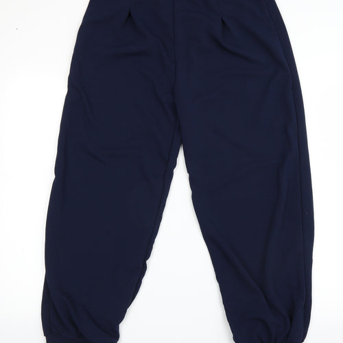 Boohoo Womens Blue Houndstooth  Pedal Pusher Trousers Size 14 L21 in