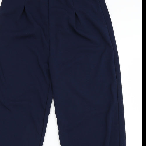 Boohoo Womens Blue Houndstooth  Pedal Pusher Trousers Size 14 L21 in