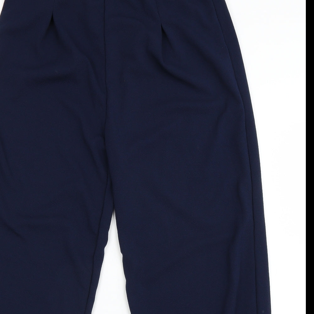 Boohoo Womens Blue Houndstooth  Pedal Pusher Trousers Size 14 L21 in