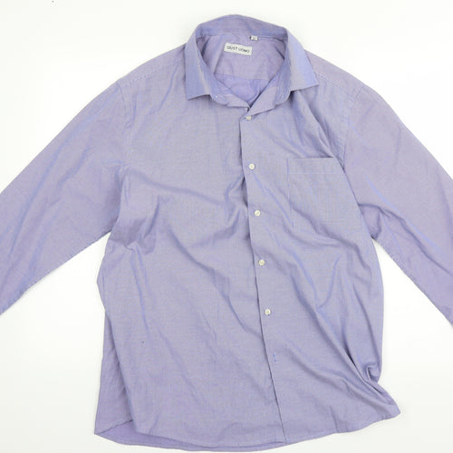 giust uomo Mens Blue Striped   Button-Up Size 42