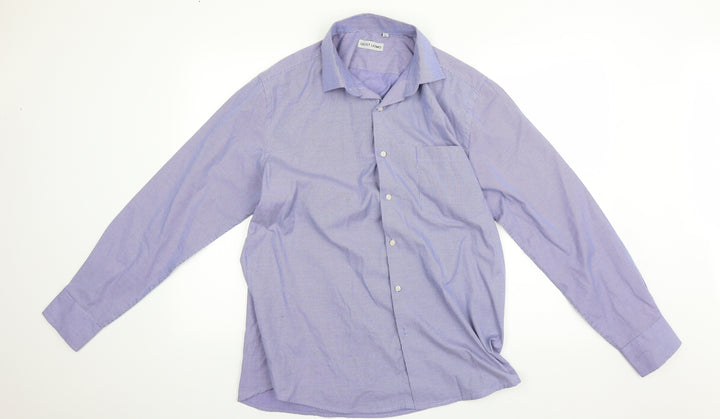 giust uomo Mens Blue Striped   Button-Up Size 42